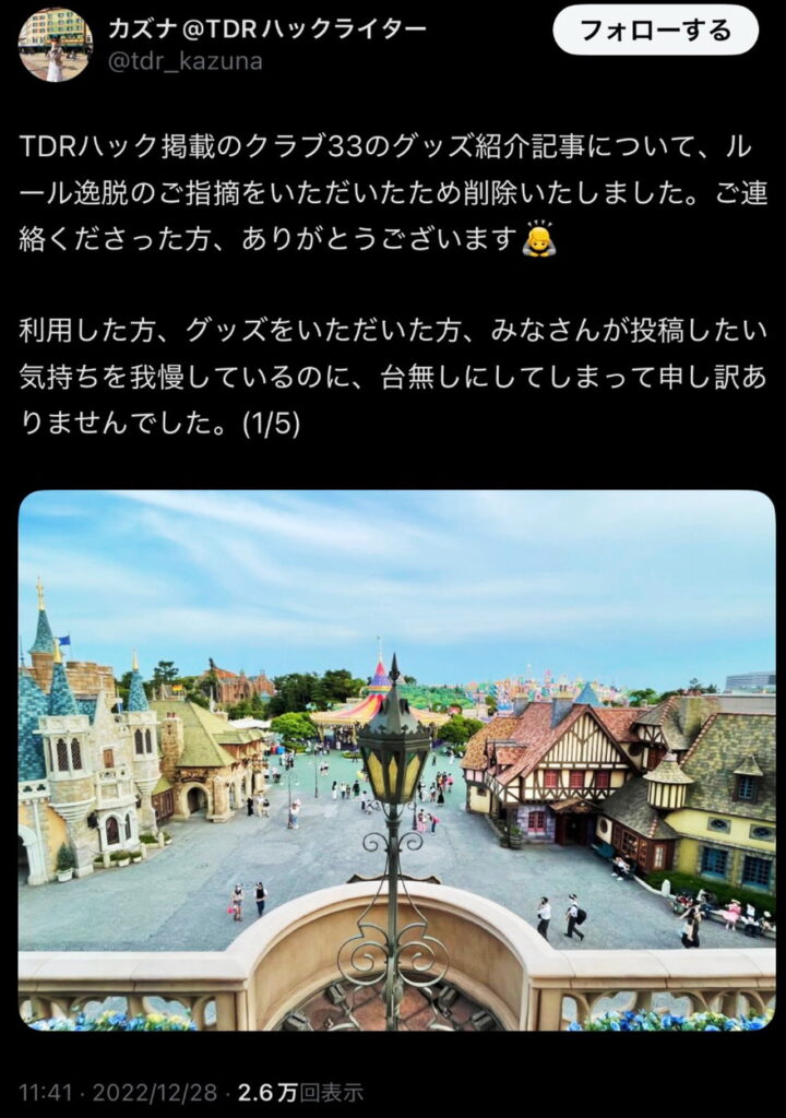 蓮尾和奈 ディズニーランド 炎上 X